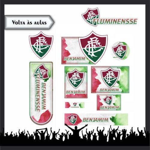 Leve + 13 Arquivo de Corte - Etiqueta Escolar (fluminense) c