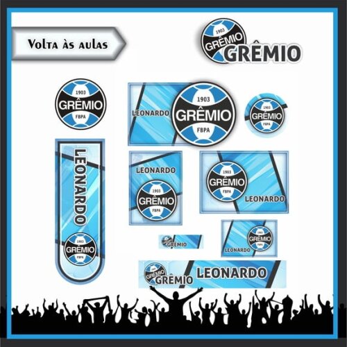 Leve + 13 Arquivo de Corte - Etiqueta Escolar (grêmio) a