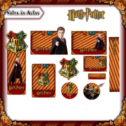 Leve + 13 Arquivo de Corte - Etiqueta Escolar (harry Potter) G