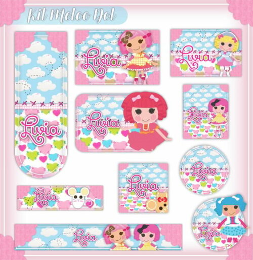 Leve + 13 Arquivo de Corte - Etiqueta Escolar (lalaloopsy) a