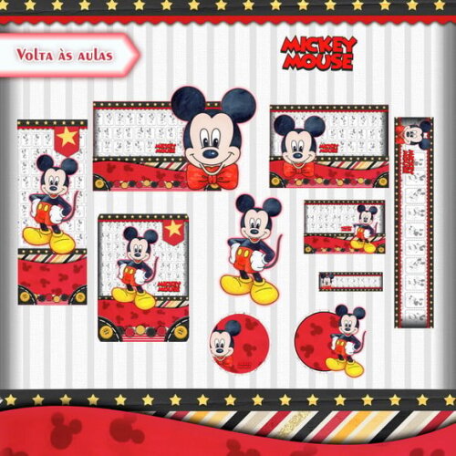 Leve + 13 Arquivo de Corte - Etiqueta Escolar (mickey) J