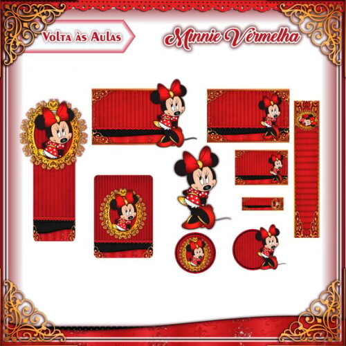 Leve + 13 Arquivo de Corte - Etiqueta Escolar (minnie) S