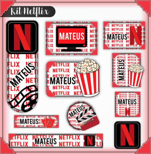 Leve + 13 Arquivo de Corte - Etiqueta Escolar (netflix) a