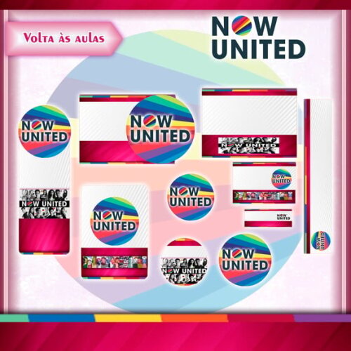 Leve + 13 Arquivo de Corte - Etiqueta Escolar (now United) B