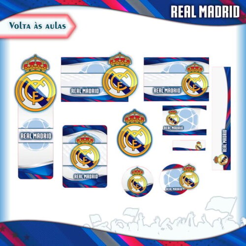 Leve + 13 Arquivo de Corte - Etiqueta Escolar (real Madrid) B