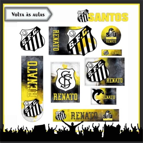 Leve + 13 Arquivo de Corte - Etiqueta Escolar (santos) a