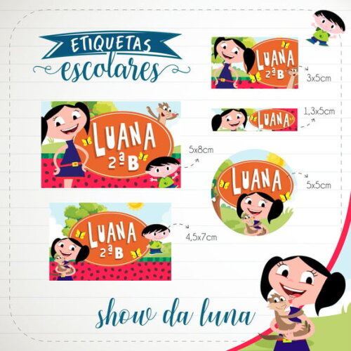 Leve + 13 Arquivo de Corte - Etiqueta Escolar (show da Luna) a