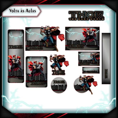 Leve + 13 Arquivo de Corte - Etiqueta Escolar (thor) c