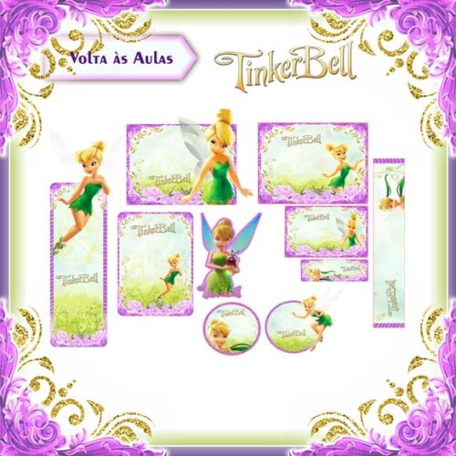 Leve + 13 Arquivo de Corte - Etiqueta Escolar (tinker Bell) B