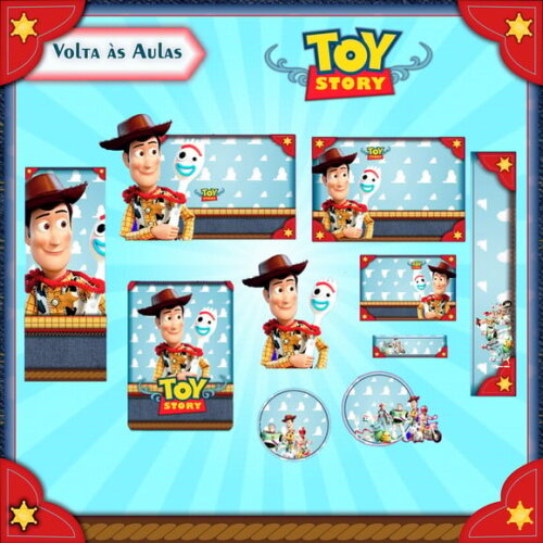 Leve + 13 Arquivo de Corte - Etiqueta Escolar (toy Story) B