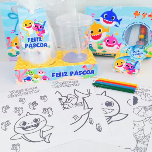 Leve + 13 Arquivo de Corte - Kit Páscoa (Baby Shark) 1
