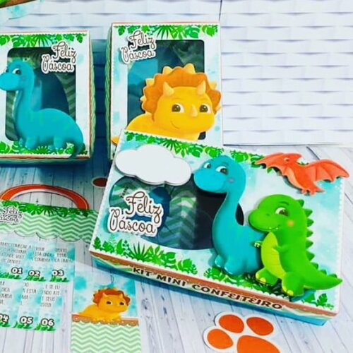 Leve + 13 Arquivo de Corte - Kit Páscoa (Dinossauros) 2