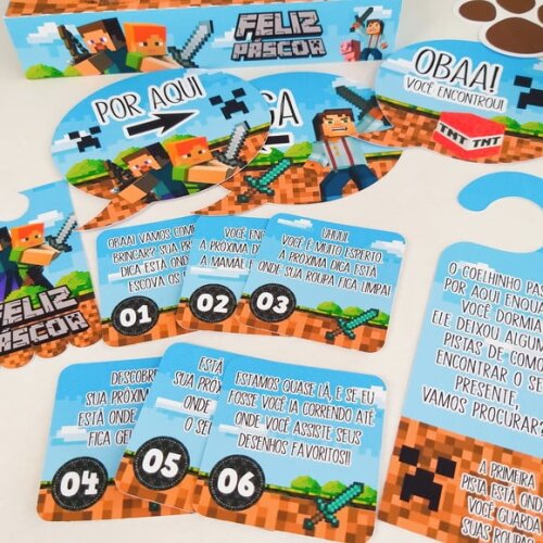 Leve + 13 Arquivo de Corte - Kit Páscoa (Minecraft) 1