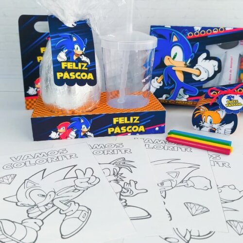 Leve + 13 Arquivo de Corte - Kit Páscoa (Sonic) 1