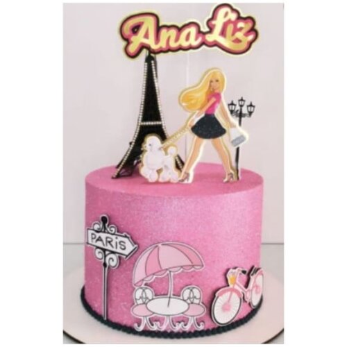 Leve + 13 Arquivo de Corte - Topo de Bolo (barbie) 1