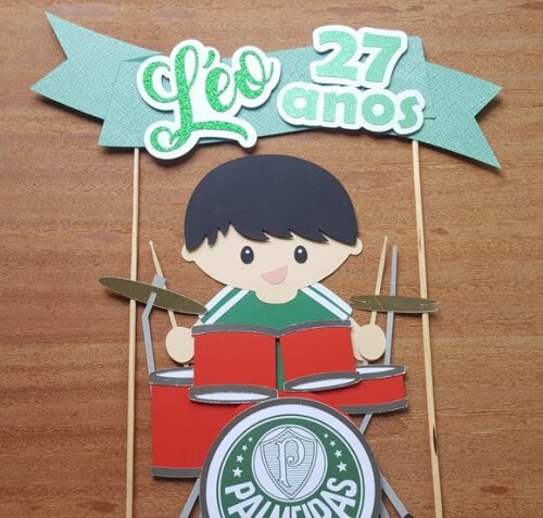 Leve + 13 Arquivo de Corte - Topo de Bolo (Bateria) 1