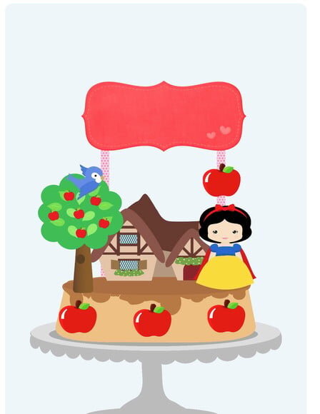 Leve + 13 Arquivo de Corte - Topo de Bolo (branca de Neve) 7