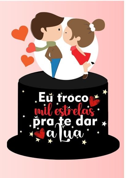 Leve + 13 Arquivo de Corte - Topo de Bolo (dia dos Namorados) 34
