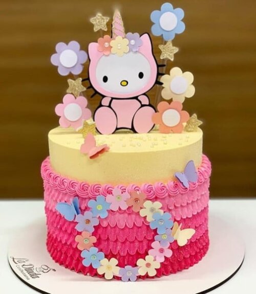 Leve + 13 Arquivo de Corte - Topo de Bolo (Hello Kitty) 1