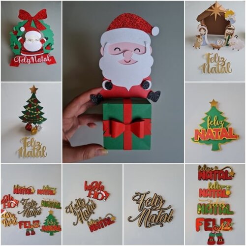 Leve + 13 Arquivo de Corte - Topo de Bolo (natal) 53