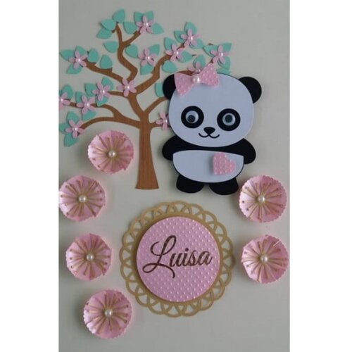 Leve + 13 Arquivo de Corte - Topo de Bolo (Panda) 1