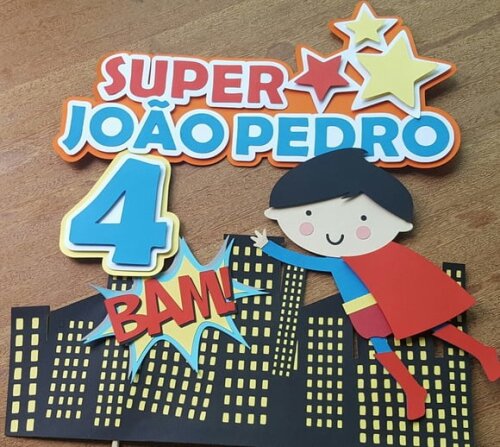 Leve + 13 Arquivo de Corte - Topo de Bolo (Super Homem) 2