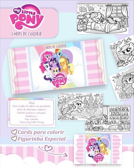 Leve + 13 Arquivo Digital - Cards para Colorir (my Little Pony) 1