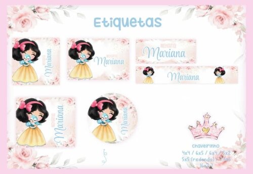 Leve + 13 Arquivo Digital - Etiqueta Escolar (Branca de Neve) B