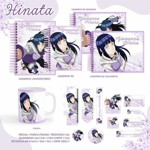 Leve + 13 Arquivo Digital - Etiqueta Escolar (Hinata) A