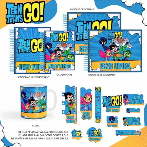 Leve + 13 Arquivo Digital - Etiqueta Escolar (jovens Titãs) c
