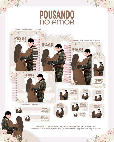 Leve + 13 Arquivo Digital - Etiqueta Escolar (pousando no Amor) a
