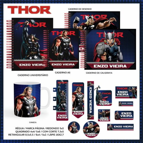Leve + 13 Arquivo Digital - Etiqueta Escolar (Thor) A