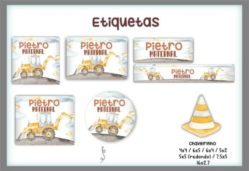Leve + 13 Arquivo Digital - Etiqueta Escolar (Trator) A
