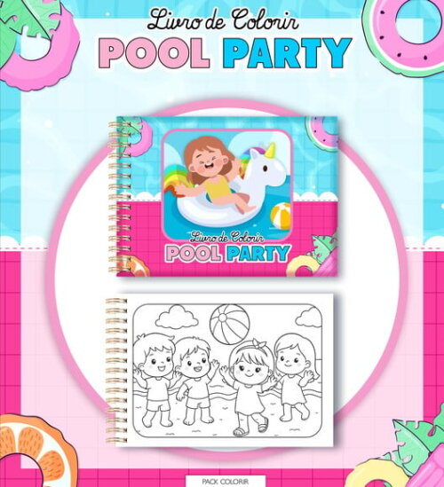 Leve + 13 Arquivo Digital - Livro de Colorir (pool Party) 1