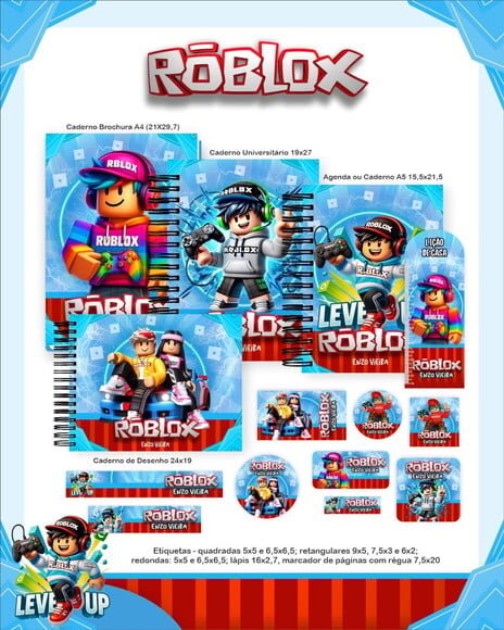 Leve + 13 - Arquivo Digital - Etiqueta Escolar (roblox) D