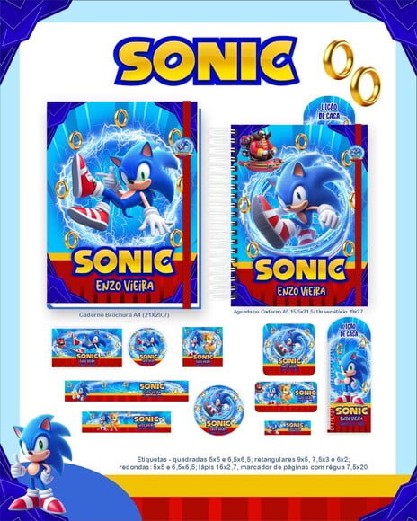 Leve + 13 - Arquivo Digital - Etiqueta Escolar (sonic) F