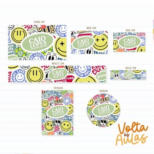 Leve + 13 Arquivo de Corte - Etiqueta Escolar (sticker) B