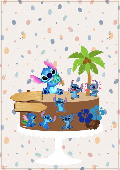 Leve + 13 Arquivo de Corte - Topo de Bolo (lilo e Stitch) 4