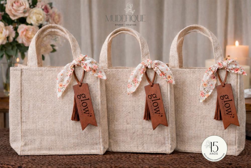 Bolsa Palha com Chaveiro Personalizado Madrinhas de Casamento