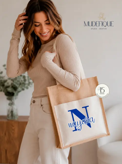 Bolsa de Palha com Bolso Frontal Personalizado