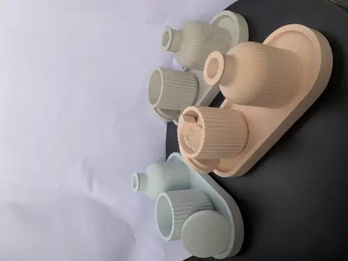 Elegante conjunto Vaso para flores, vela aromática e bandeja ova
