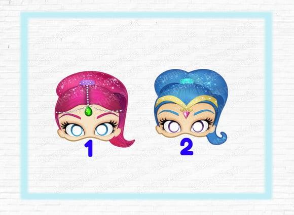 Máscaras de papel Shimmer e Shine