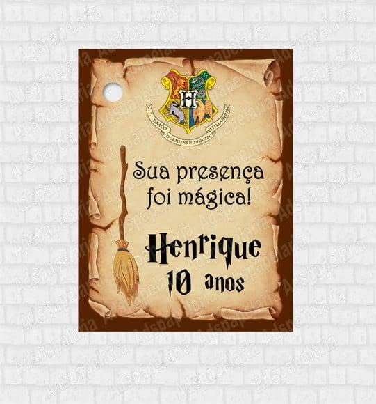 Tag de Agradecimento - Harry Potter Vassoura