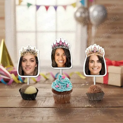 30 Toppers de Docinho com Rostinho - Princesas