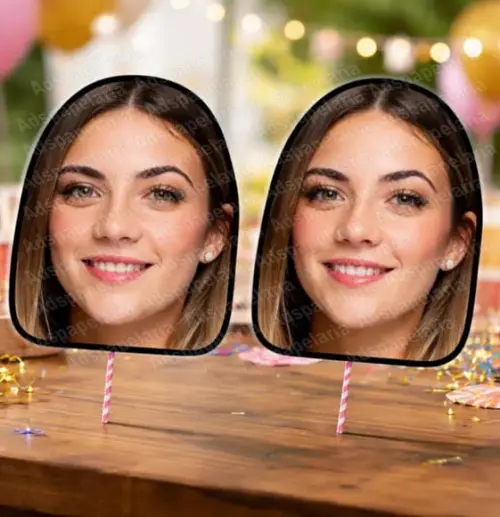 Máscara Personalizada com Sua Foto Padrinhos - Noivo - noiva - formatura - aniversários, casamentos e despedidas