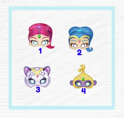 Máscara de papel Shimmer e Shine e amigos