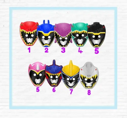 Mascara de Papel Power Rangers Dino Charge e Super Charge