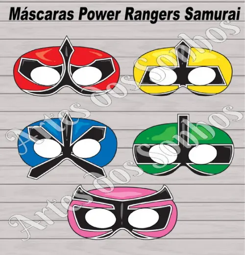 Máscaras de papel Power Rangers Samurai
