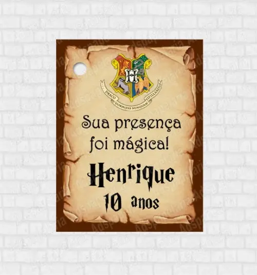 Tag Agradecimento Harry Potter