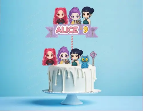 Topo de Bolo Guerreiras do Kpop